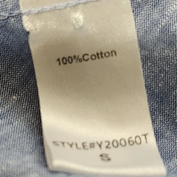 Tuckernuck Blue Cotton Chambray Callahan ButtonDown Shirt Dress Ruffle Hem Small - Picture 11 of 11